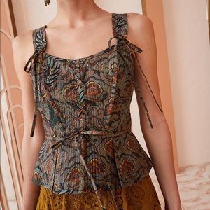 Ulla Johnson Luz Corset Top - Spruce Green - BNWT